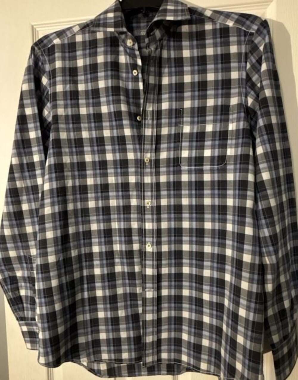 vanLaack Royal Men's Long Sleeve Button-Down Plaid Shirt